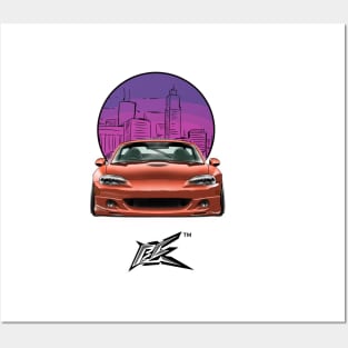 MAZDA MIATA NB STANCED ORANGE Posters and Art